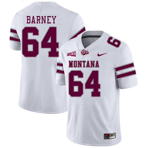 Montana Grizzlies #64 Ethan Barney College Football Jerseys Stitched Sale-White